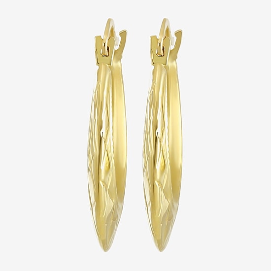Womens 14K Gold 20mm Round Hoop Earrings