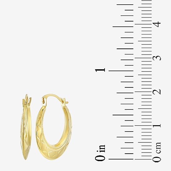 Womens 14K Gold 20mm Round Hoop Earrings