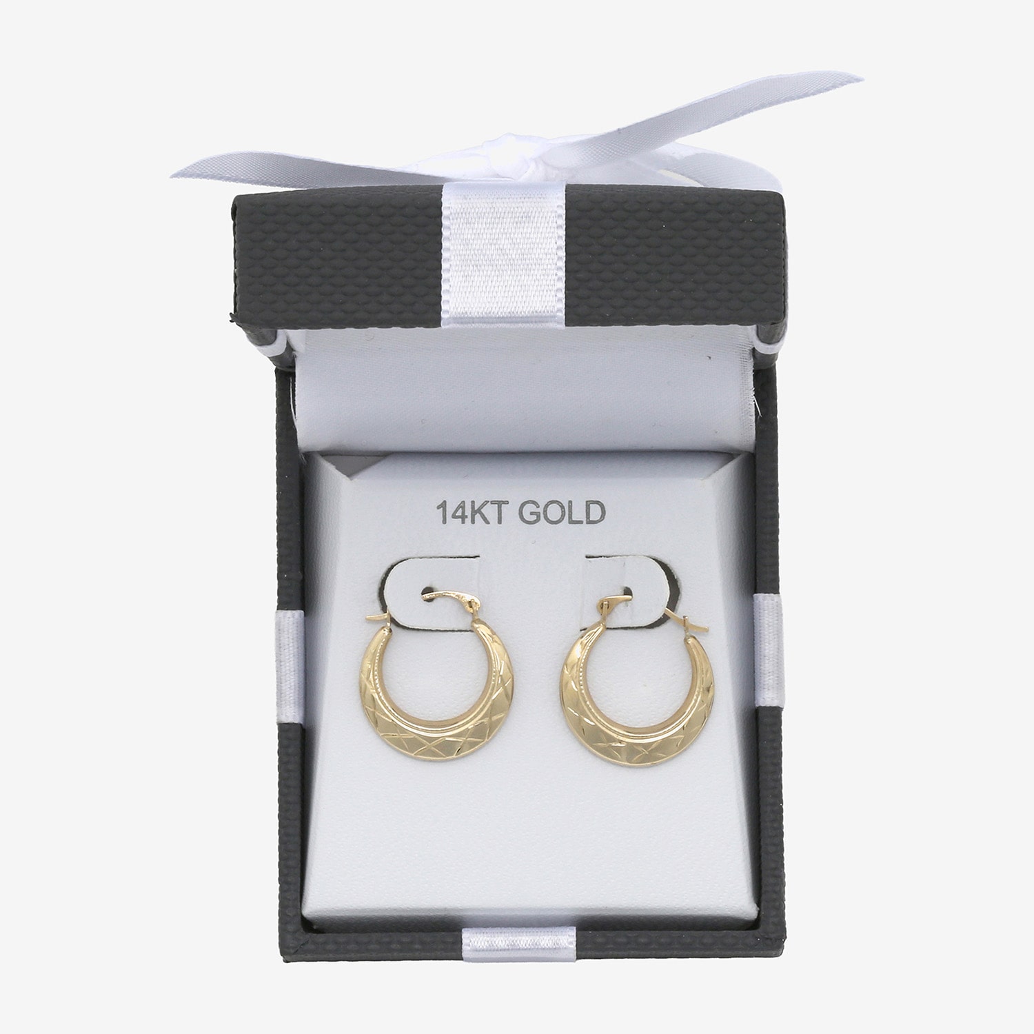 Womens 14K Gold 20mm Round Hoop Earrings