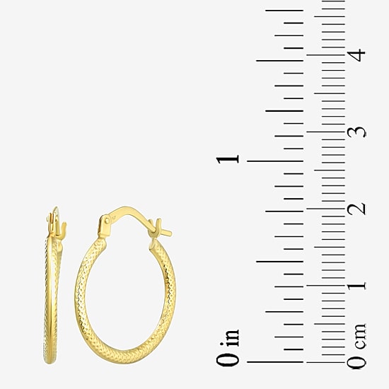 Womens 14K Gold 17.5mm Round Hoop Earrings