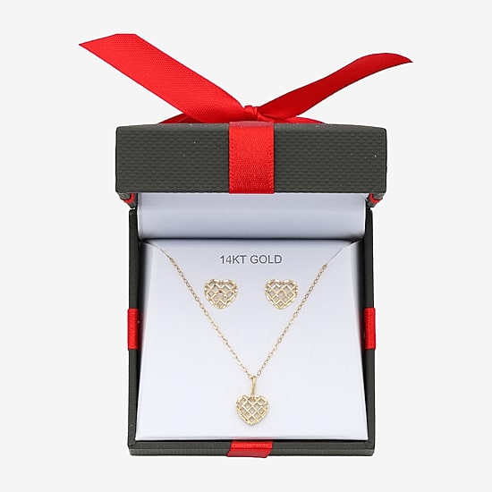 Womens 14K Gold Heart 2-pc. Jewelry Set