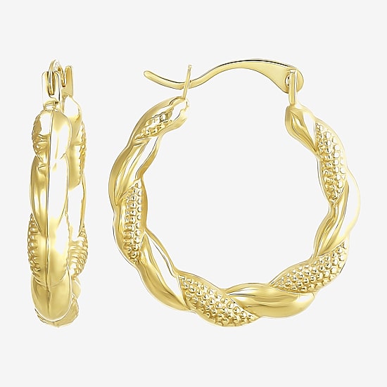 Womens 10K Gold 3 Pair Earring Set