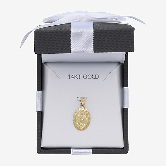 Our Lady Of Guadalupe Unisex Adult 14K Gold Oval Pendant