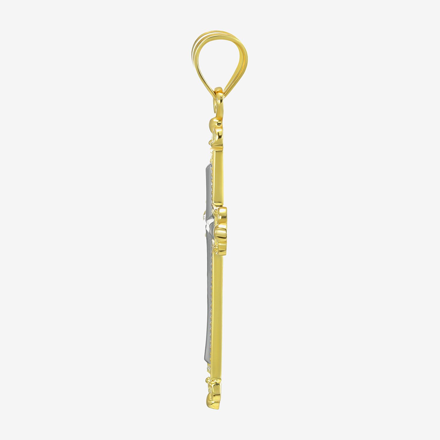 Cross Unisex Adult 10K Two Tone Gold Cross Pendant