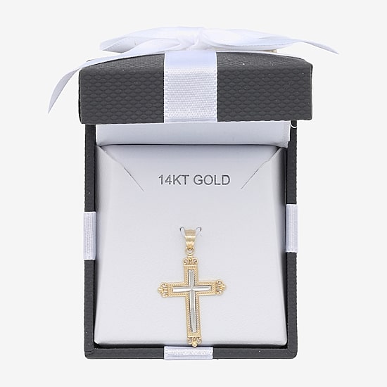 Cross Unisex Adult 14K Two Tone Gold Cross Pendant