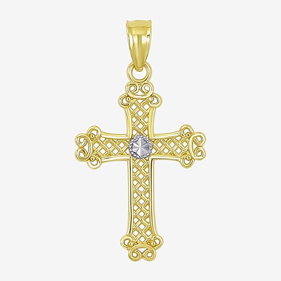 Cross Unisex Adult 14K Two Tone Gold Cross Pendant