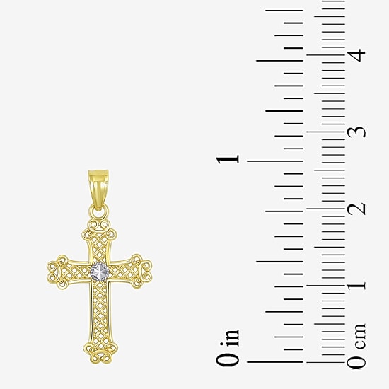 Cross Unisex Adult 14K Two Tone Gold Cross Pendant