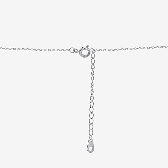Diamonart Womens White Cubic Zirconia Sterling Silver Heart 18 Inch Pendant Necklace