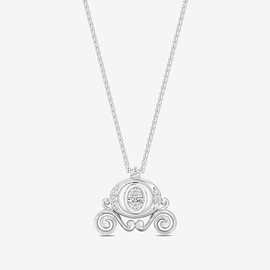 (I Womens 1/4 CT. T.W. Lab Grown White Diamond Sterling Silver 18 Inch Pendant Necklace
