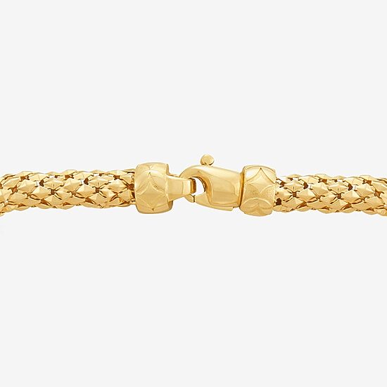 Limited Quantities! Womens 14K Gold 7.5 Inch Hollow Popcorn Chain Bracelet