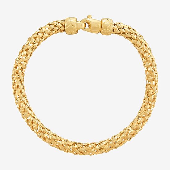 Limited Quantities! Womens 14K Gold 7.5 Inch Hollow Popcorn Chain Bracelet