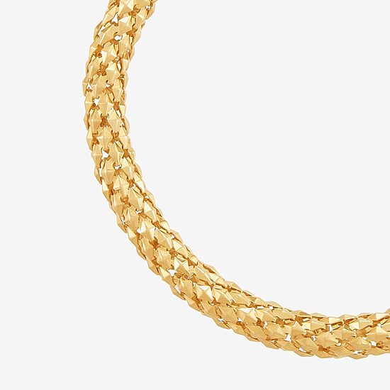 Limited Quantities! Womens 14K Gold 7.5 Inch Hollow Popcorn Chain Bracelet
