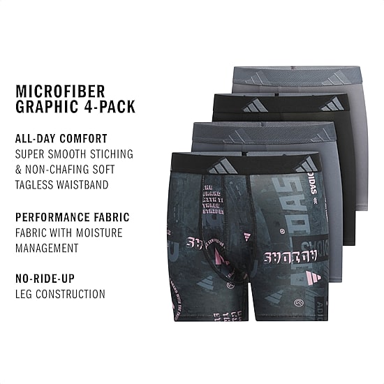 adidas Big Kid Boys 4 Pack Boxer Briefs S-5160295a