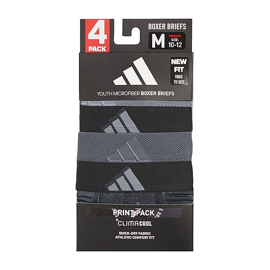 adidas Big Kid Boys 4 Pack Boxer Briefs S-5160295a