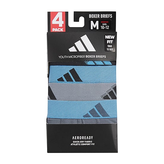 adidas Big Kid Boys 4 Pack Boxer Briefs S-5158609a