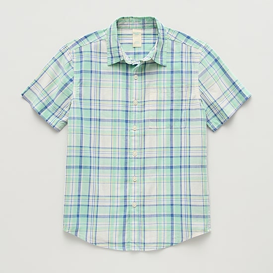 Thereabouts Little & Big Kid Boys Short Sleeve Regular Fit Button-Down Shirt