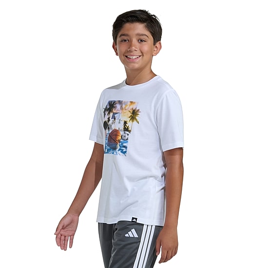 adidas Big Kid Boys Crew Neck Short Sleeve Regular Fit Graphic T-Shirt