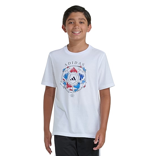 adidas Big Kid Boys Crew Neck Short Sleeve Regular Fit Husky Graphic T-Shirt