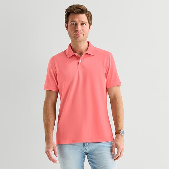 St. John's Bay Premium Stretch Mens Slim Fit Short Sleeve Polo Shirt