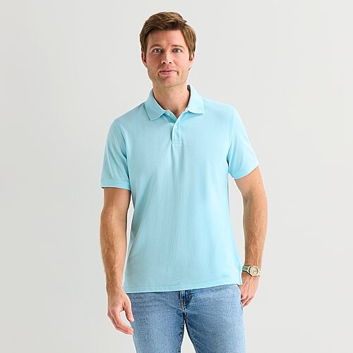 St. John's Bay Premium Stretch Mens Slim Fit Short Sleeve Polo Shirt, Xx-large, Blue
