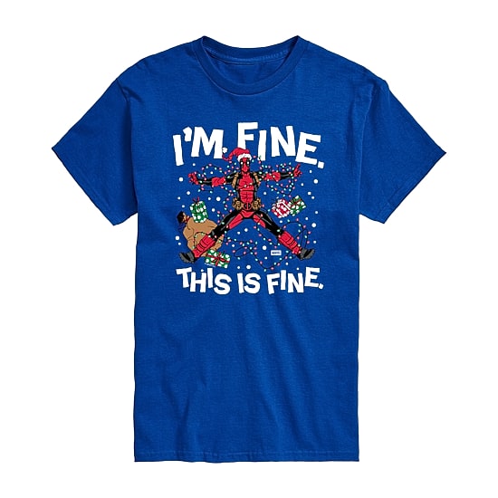 Mens Crew Neck Short Sleeve Regular Fit Deadpool Graphic T-Shirt