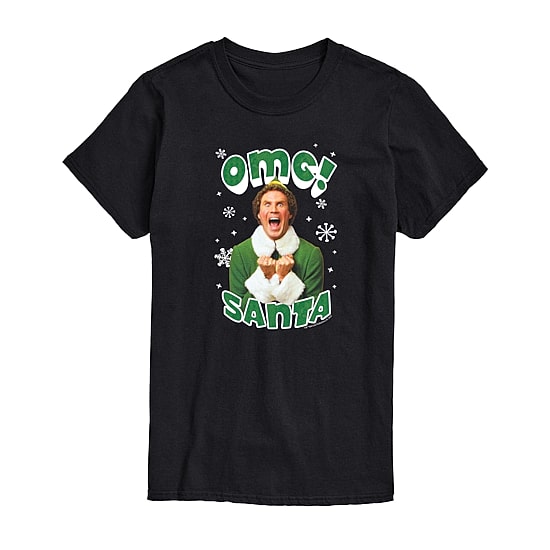 Mens Crew Neck Short Sleeve Regular Fit ELF Big and Tall Graphic T-Shirt