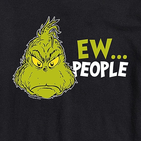 Mens Crew Neck Short Sleeve Regular Fit Grinch Big and Tall Graphic T-Shirt