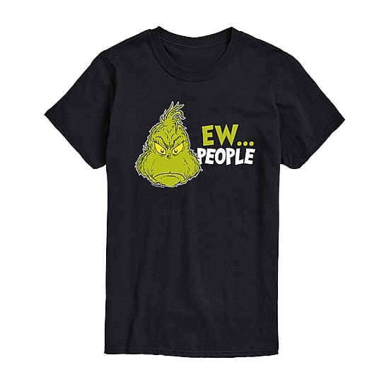 Mens Crew Neck Short Sleeve Regular Fit Grinch Big and Tall Graphic T-Shirt