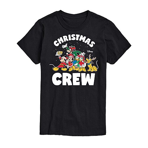 Mens Crew Neck Short Sleeve Regular Fit Mickey and Friends Big and Tall Graphic T-Shirt, 6x-large, Black