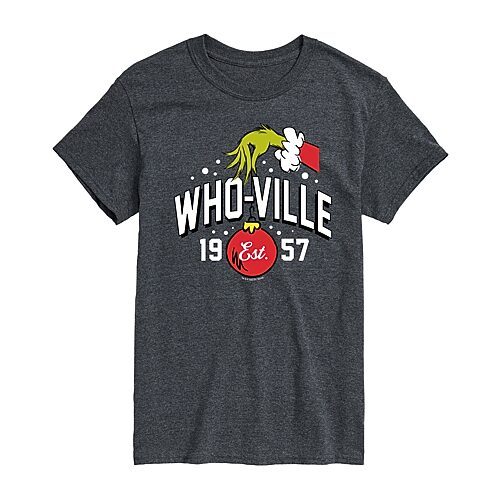 Mens Crew Neck Short Sleeve Regular Fit Grinch Big and Tall Graphic T-Shirt, X-large Tall, Black