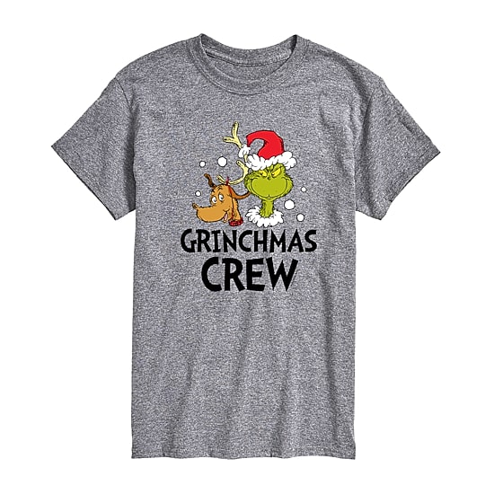 Mens Crew Neck Short Sleeve Regular Fit Grinch Graphic T-Shirt