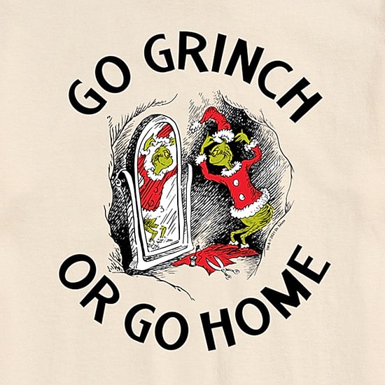 Mens Crew Neck Short Sleeve Regular Fit Grinch Graphic T-Shirt