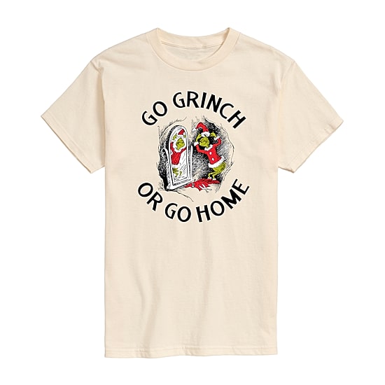 Mens Crew Neck Short Sleeve Regular Fit Grinch Graphic T-Shirt