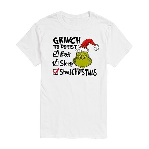 Mens Grinch Graphic T-Shirt, 2x-large Tall, White