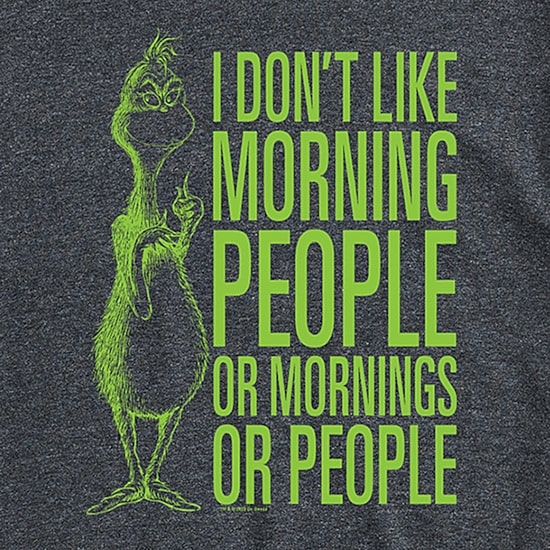 Mens Crew Neck Short Sleeve Regular Fit Grinch Graphic T-Shirt