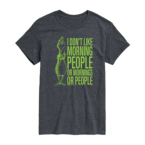 Mens Crew Neck Short Sleeve Regular Fit Grinch Graphic T-Shirt