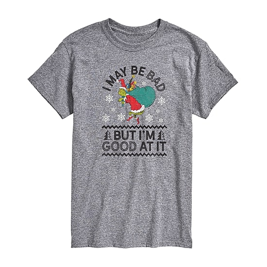 Mens Crew Neck Short Sleeve Regular Fit Grinch Graphic T-Shirt