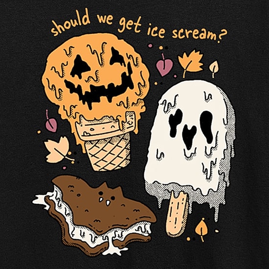 Ice Scream Halloween Womens Crew Neck Short Sleeve Regular Fit Graphic T-Shirt