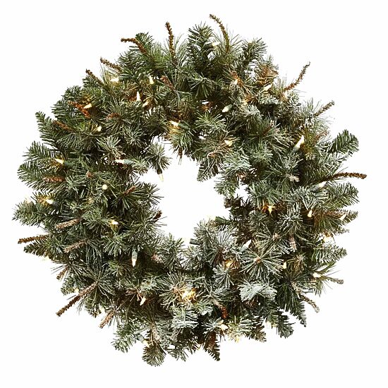 Nearly Natural 30in Lighted Wreath