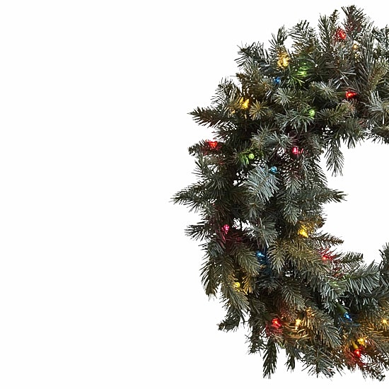 Nearly Natural 30in Lighted Wreath