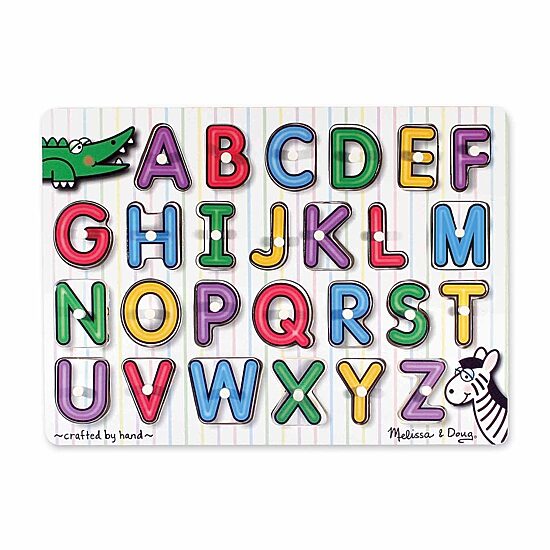 Melissa & Doug See-Inside Alphabet Peg Puzzle Interactive Toy