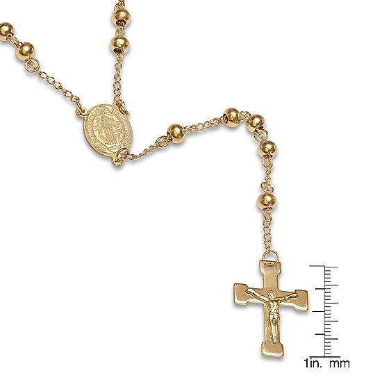 Saint Benedict Medal Mens 26 Inch Rosary Necklace