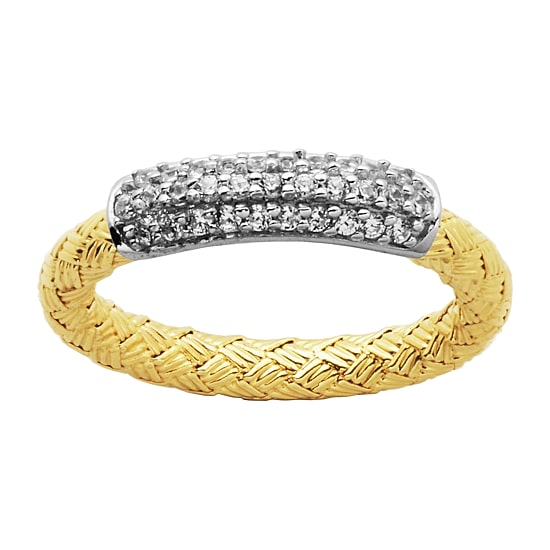 Paris 1901 By Charles Garnier Womens Cubic Zirconia 18K Gold Over Silver Band