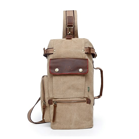 TSD Brand Hill Side Canvas Sling Bag Unisex Adult Adjustable Straps Padded Straps Backpack