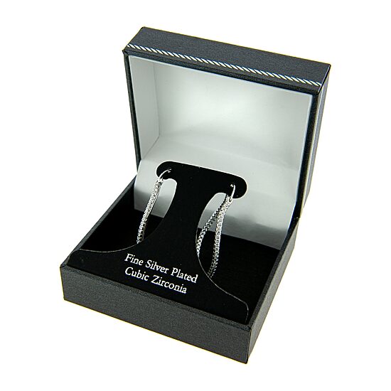 Sparkle Allure Womens Cubic Zirconia 41.4mm Hoop Earrings