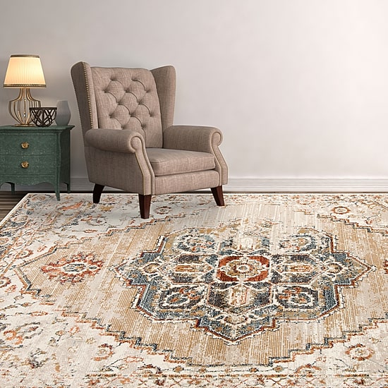 Amer Rugs Arlenu Fara Medallion Medallion Indoor Rectangular Accent Rug