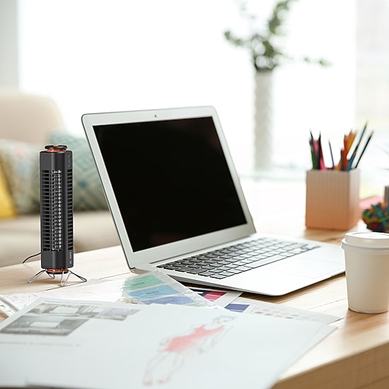 Sharper Image 12" Airbar Usb Powered With Full-Range Tilt Tower Desk Fan