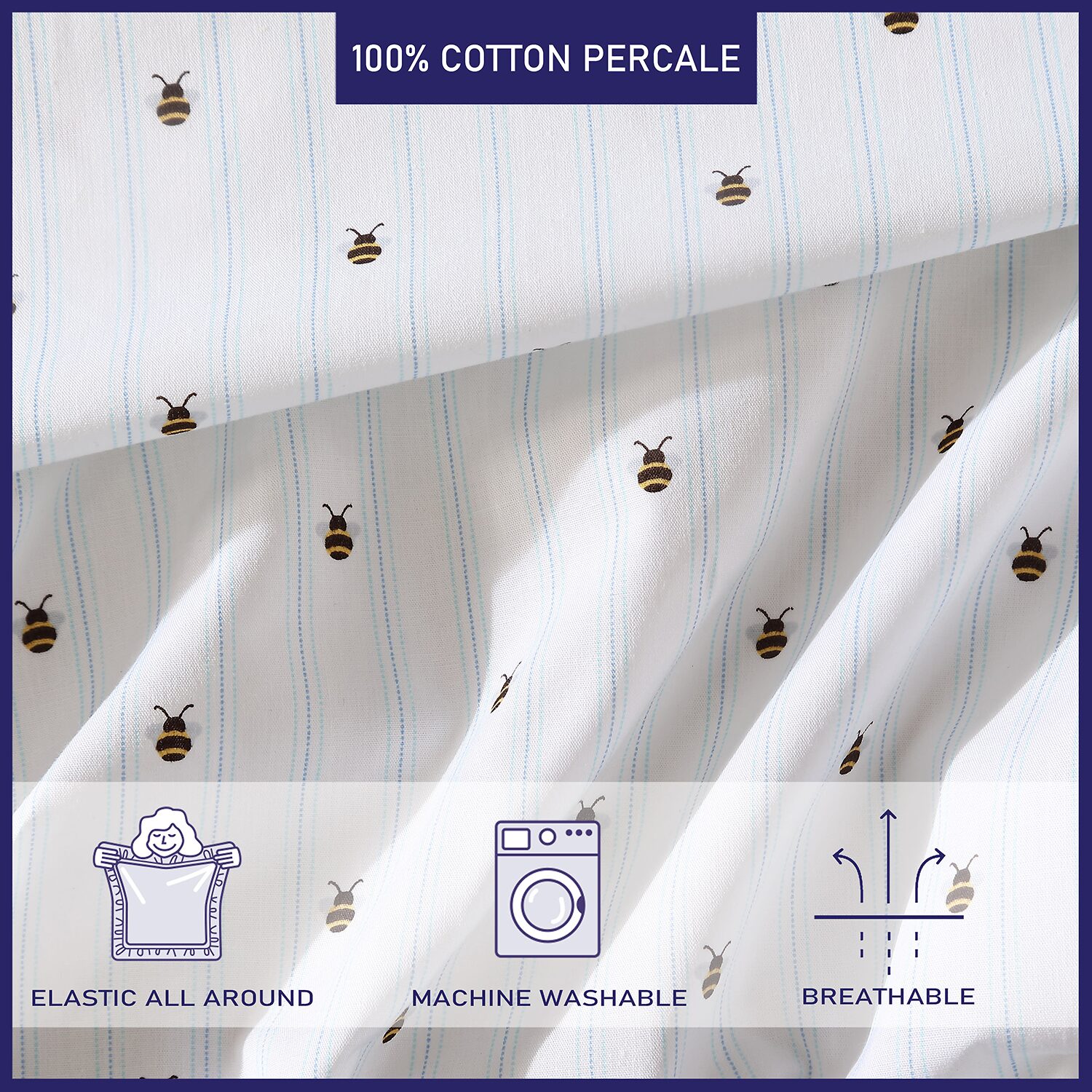 Poppy & Fritz Cotton Peracle Printed Sheet Set