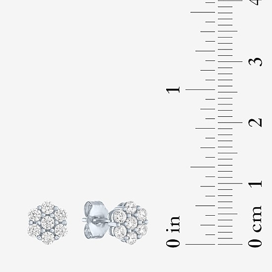 Diamond Blossom (G-H / I1-I2) 1/2 CT. T.W. Lab Grown White Diamond 10K Gold Stud Earrings