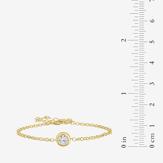 Diamond Addiction (G-H / Si2-I1) Womens 10K Gold 8 Inch Cable Round Chain Bracelet